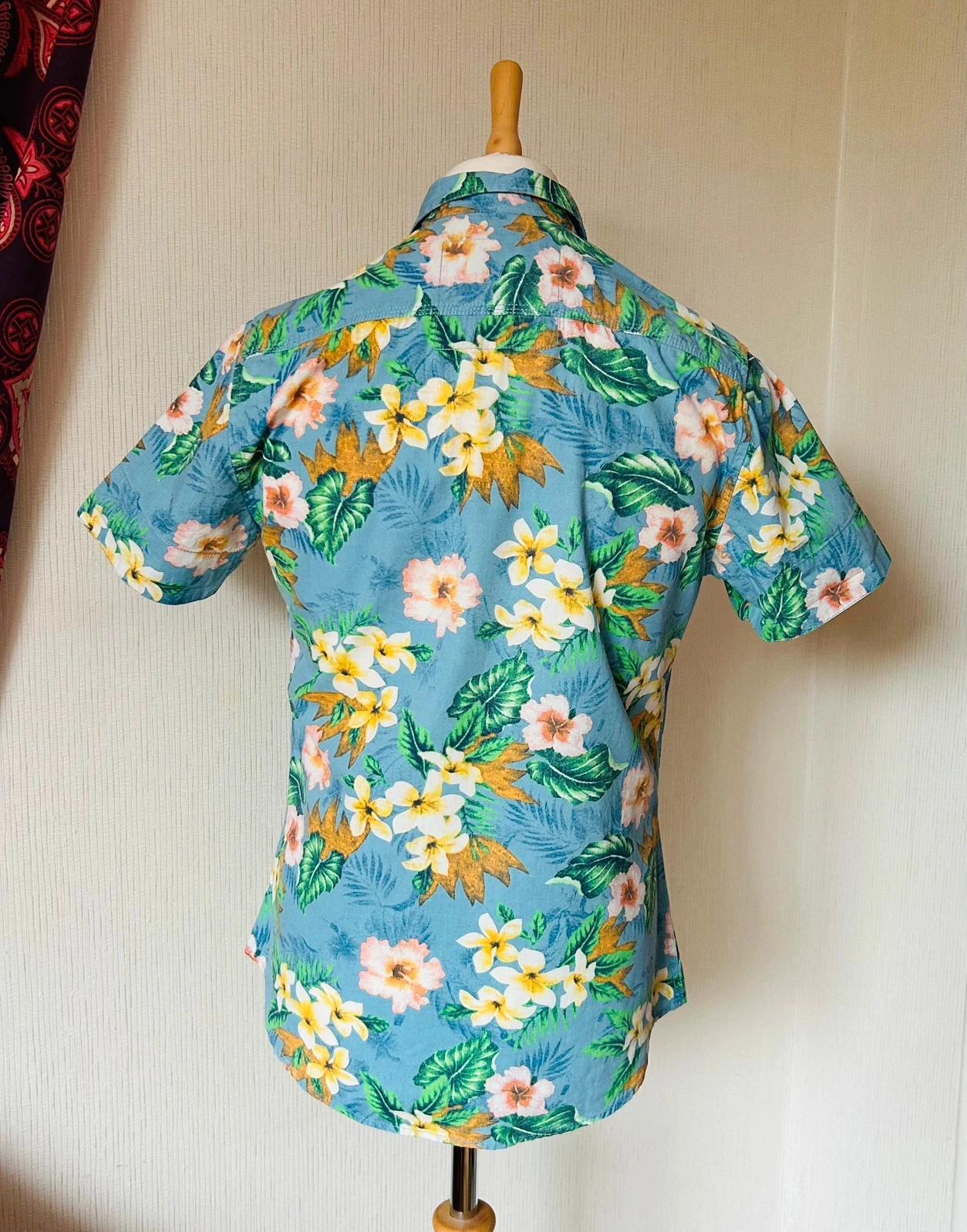 🌴🌺100% cotton Hawaiian beachwear tropical floral shirt Size M🦜🌸 – photo 11